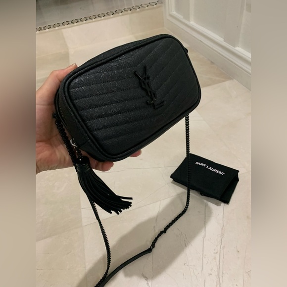 Saint Laurent Mini Lou Pebbled Leather Camera Bag - Picture 8 of 15